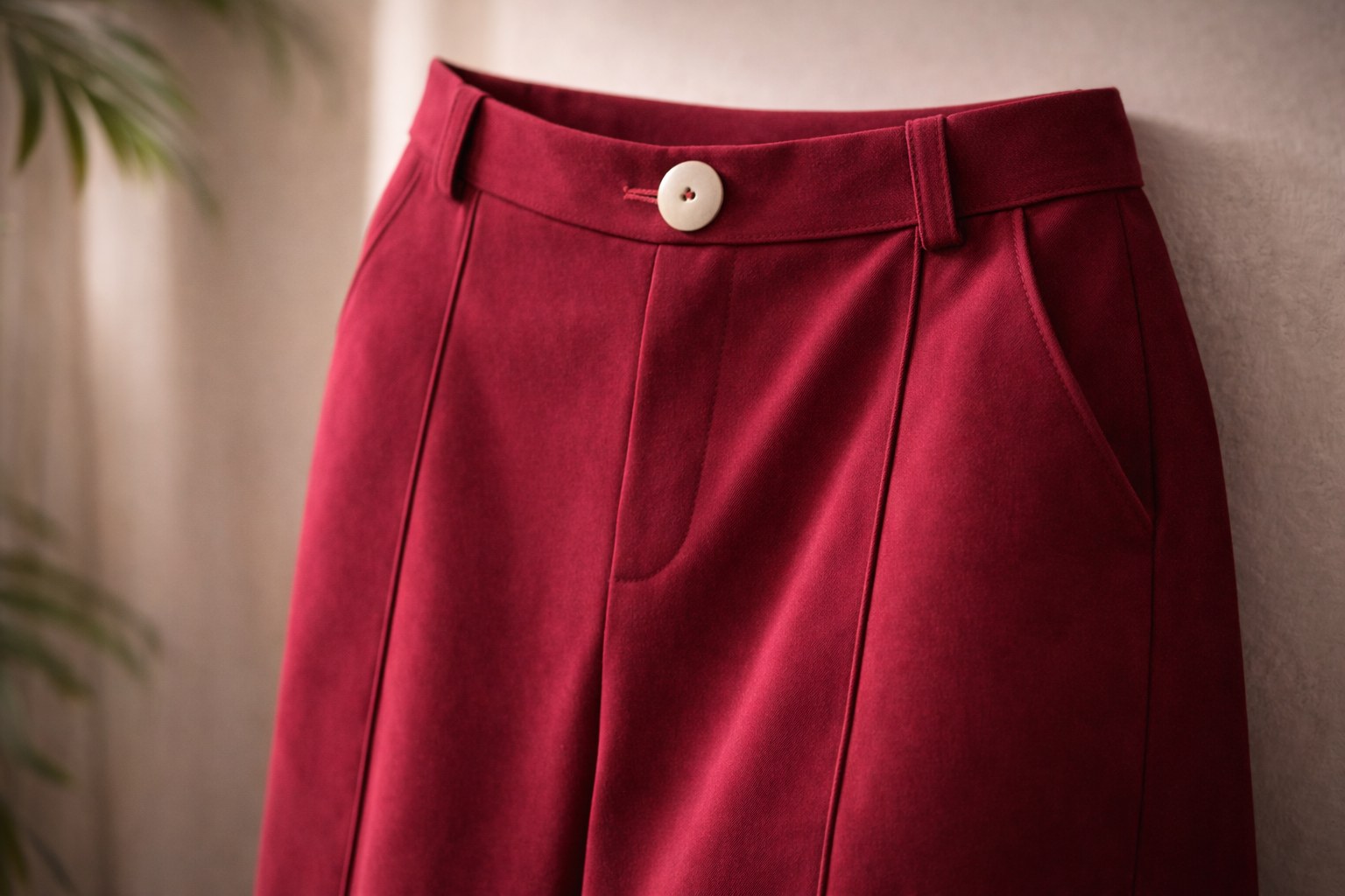 Detail van een rode broek